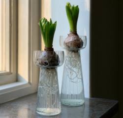 Hyacintová váza s leptaným pruhem, velká