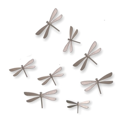 Dekorace na stěnu Vážky Wallflutter, niklové