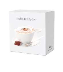 Šálek s podšálkem a lžičkou Multicup cappuccino