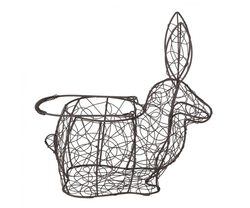 Drátěný dekorativní košík ve tvaru králíka