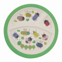 Dětský talíř dělený Busy Bugs, 21 cm