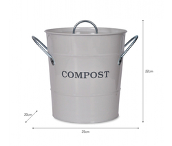 Kyblík na kompost 3,5l, světle šedý