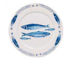 Porcelánový dezertní talíř s rybkami Fish Blue