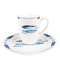 Porcelánový hrnek s rybkami Fish Blue