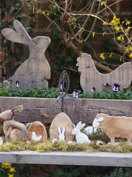 Závěsná dřevěná dekorace králík - 7*3*10 cm