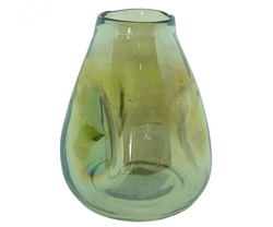 Zelená ručně foukaná skleněná váza - velká