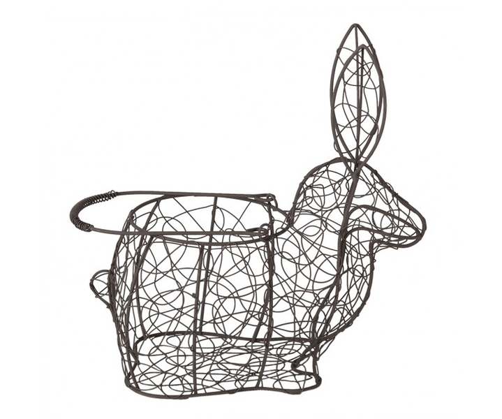 Drátěný dekorativní košík ve tvaru králíka
