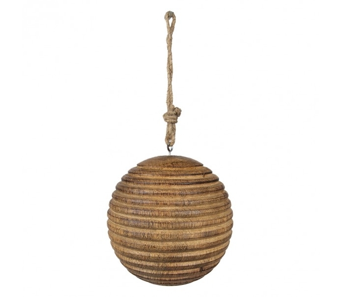 Dřevěná rýhovaná závěsná koule